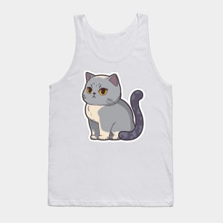 Charming British Short Hair Cat Sticker Tank Top